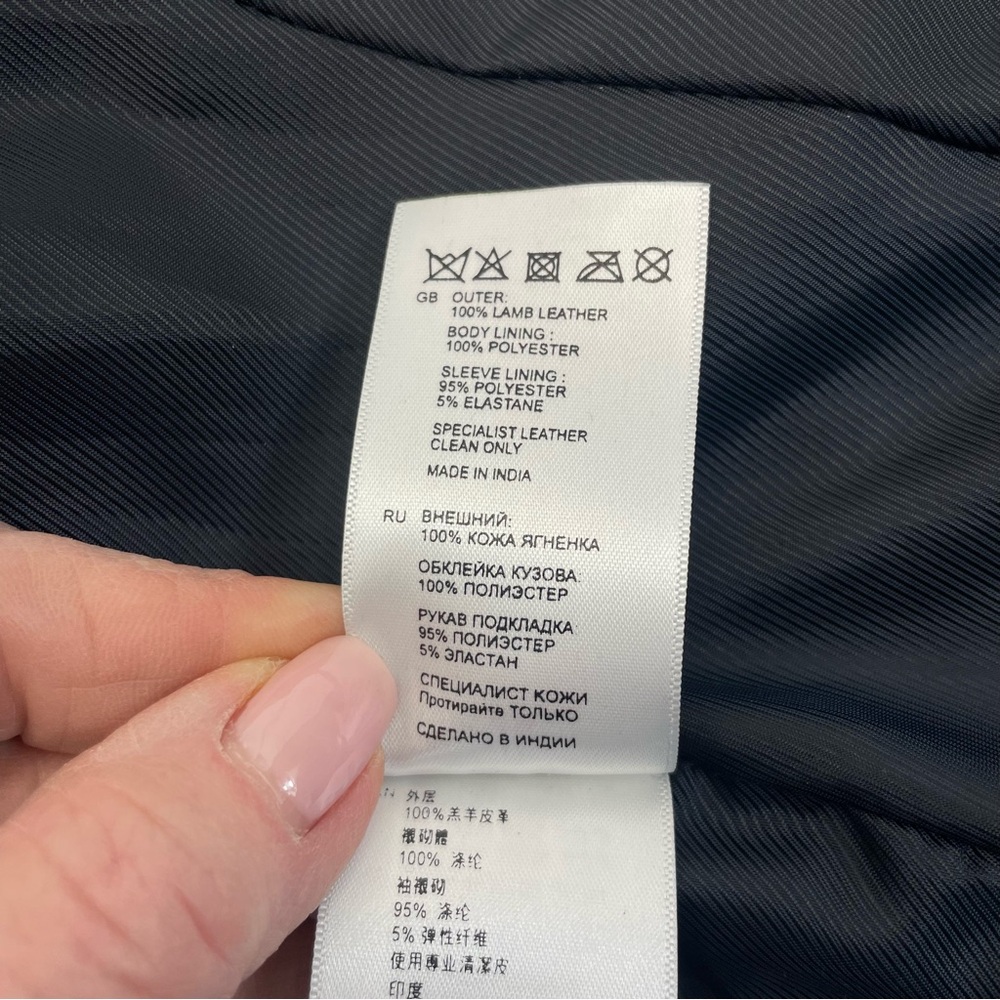 Reiss Lambskin Leather Jacket Medium Black - Picture 15 of 16
